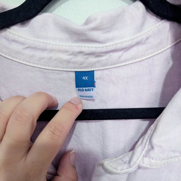 Old Navy Lavender Stone Washed Denim Jean Jumpsuit Coveralls Size 4X - Picture 4 of 6